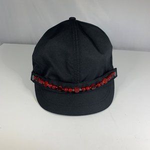 Nike Golf Womens Black Hat Beaded Athleisure Travel Vacation Tenniscore Outdoors